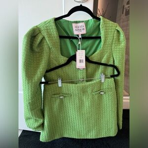Alexia Admor Green skirt and blazer set